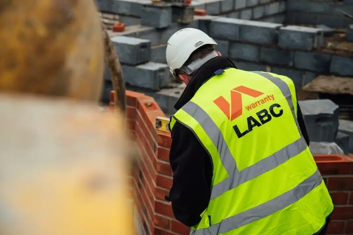 LABC Warranty surveyor inspecting a new homes site